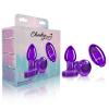 CHEEKY CHARMS VIBRATING METAL PLUG PURPLE SMALL W/ REMOTE