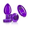CHEEKY CHARMS VIBRATING METAL PLUG PURPLE MEDIUM W/ REMOTE