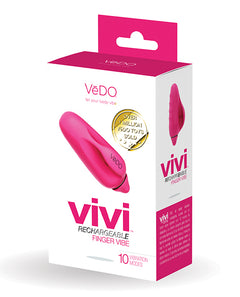 VēDO Vivi Rechargeable Finger Vibe Foxy Pink – Waterproof Silicone Finger Vibrator