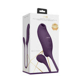Vive Quino Air Wave & Vibrating Egg Purple – Rechargeable Dual Motor Silicone Vibrator | Shots