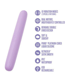 Play With Me Silicone Double Ended Vibrator - Purple