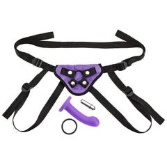 Cloud 9 Strap-On Harness Kit Purple – Adjustable Beginner Harness Set with Silicone Dildo
