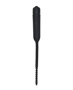 Ouch Silicone Vibrating Bullet Plug with Beaded Tip – Black Urethral Sounding