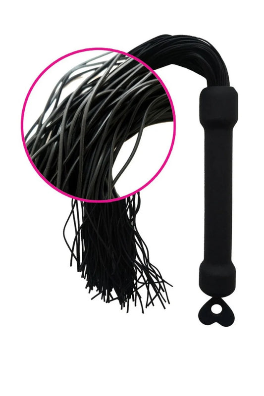 Whip It! Black Tassel Whip – Silicone Sensory Whip with Ergonomic Handle