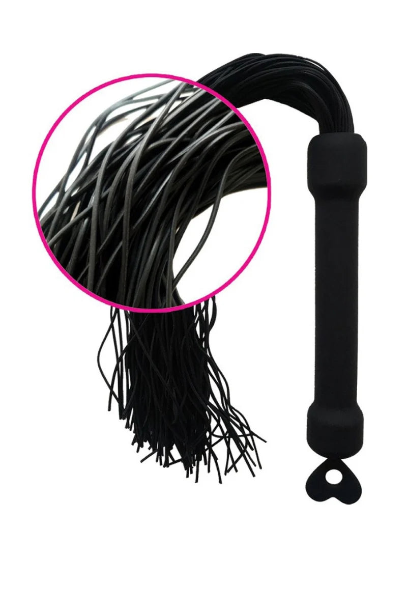 Whip It! Black Tassel Whip – Silicone Sensory Whip with Ergonomic Handle