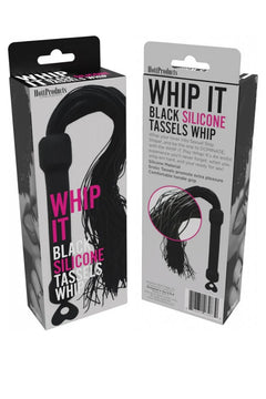 Whip It! Black Tassel Whip – Silicone Sensory Whip with Ergonomic Handle