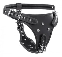 Strict Double Penetration Strap-On Harness – Adjustable Leather Harness with Dual Rings