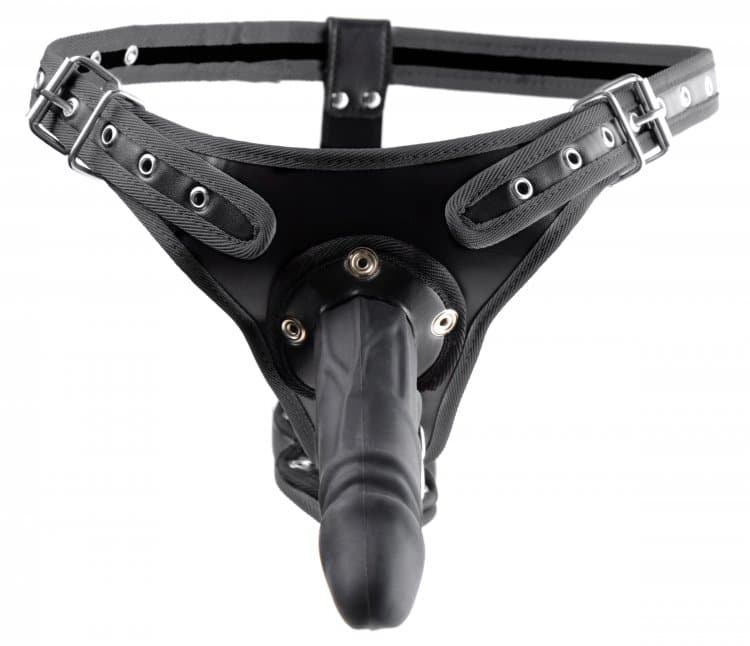 Strict Double Penetration Strap-On Harness – Adjustable Leather Harness with Dual Rings