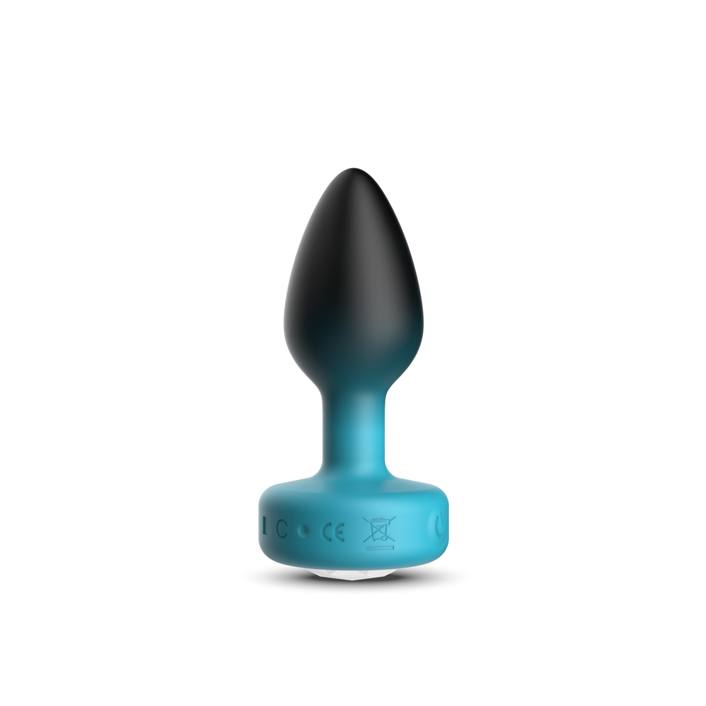 Eluxe Vibrating Clr Gem Bluombre Plug Sm With Remote