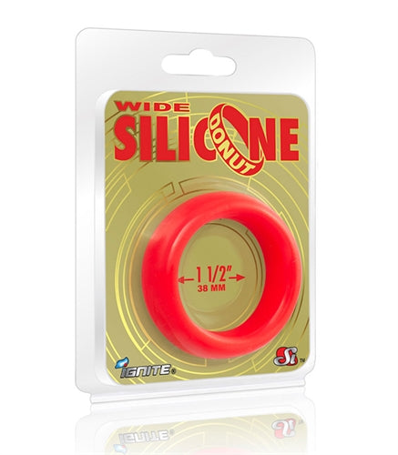 Wide Silicone Donut - Red - 1.5-Inch Diameter