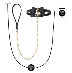 Temptasia Ardor - Collar and Leash - Black With Bow