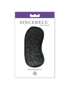 Sincerely Lace Blindfold Black – Adjustable Soft Lace Eye Mask by Sportsheets