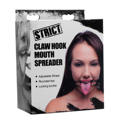 Strict Claw Hook Mouth Spreader Black – Adjustable PU Leather Bondage Accessory