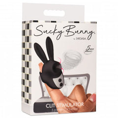 Sucky Bunny Clit Stimulator Black – Rechargeable Silicone Suction Stimulator