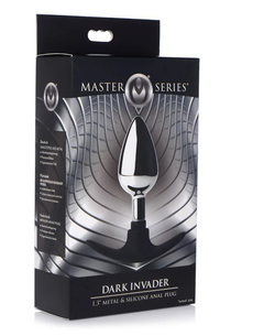 Dark Invader Metal and Silicone Anal Plug - Medium -