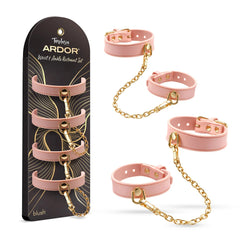 Temptasia Ardor Wrist & Ankle Restraints Pink – Silicone Bondage Cuffs Set
