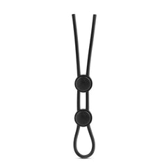 Stay Hard Silicone Double Loop Cock Ring Black – Adjustable Silicone Penis Ring