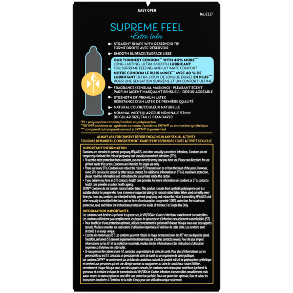 Skyn Supreme Feel Extra Lube Condoms 8pk