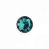 CHEEKY CHARMS ROUND TEAL SMALL GUNMETAL BUTT PLUG