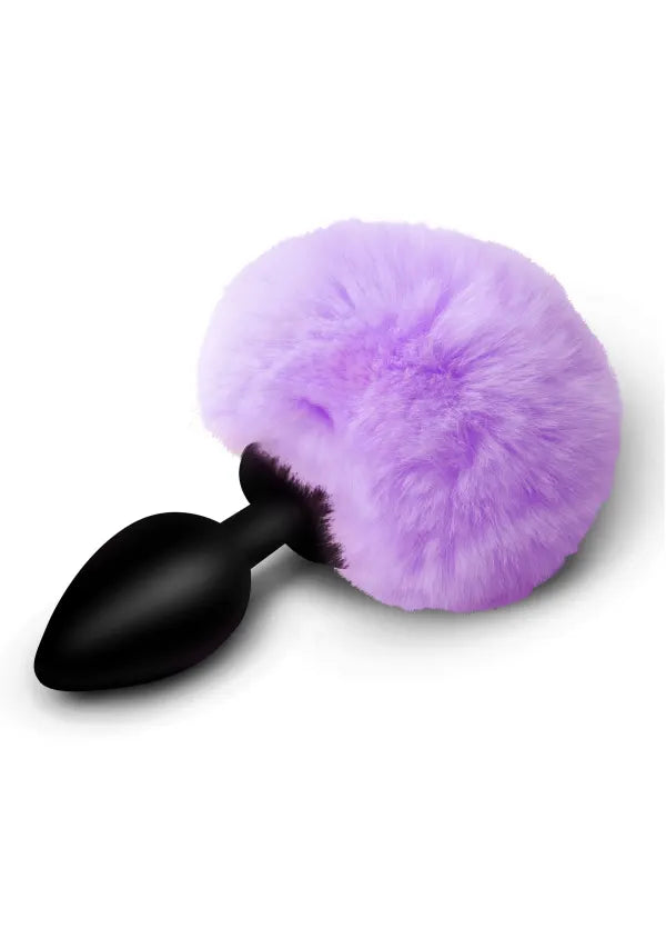 TAILZ Fluffy Bunny Tail Silicone Plug Purple – Faux Fur Bunny Tail Anal Plug