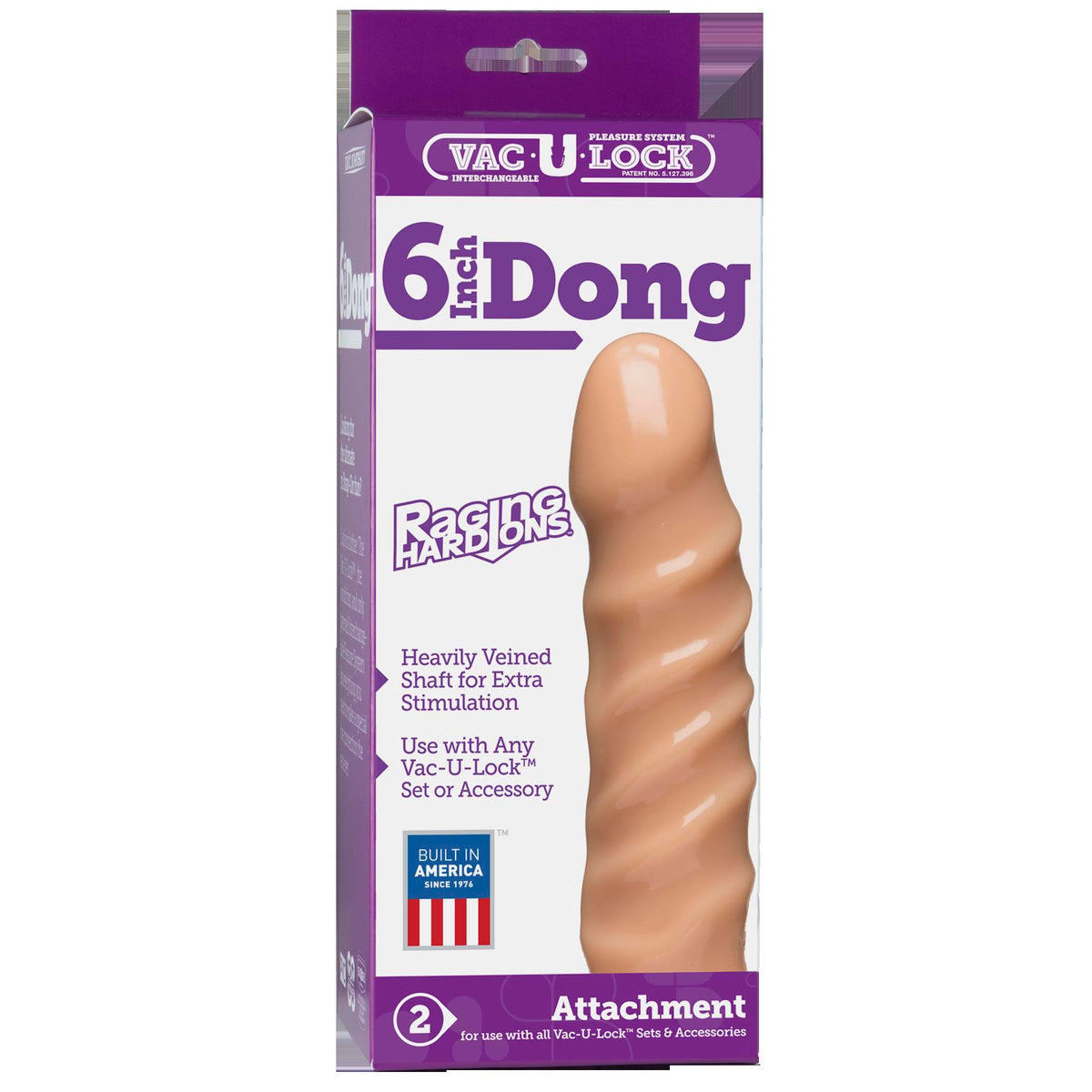 Vac-U-Lock Raging Hard-Ons 6-Inch Dong - White