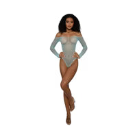 Rhinestone Off Shoulder Bodystocking