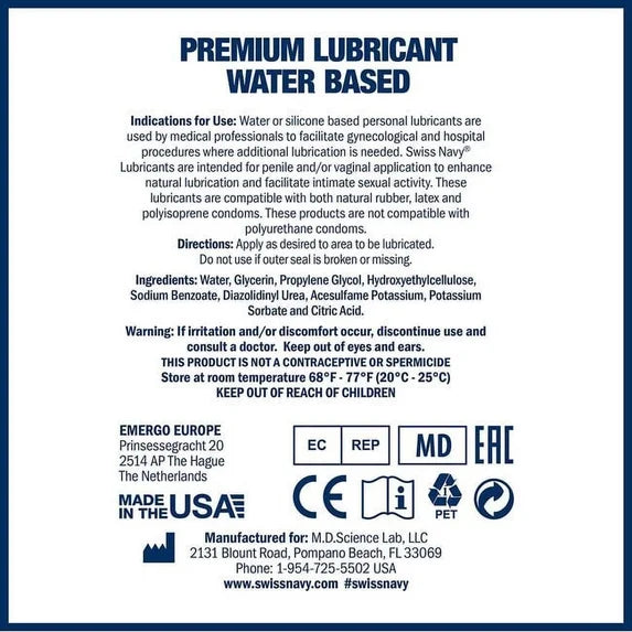 Swiss Navy Water Based Lubricant 1 Gallon – Premium Personal Lube with Pump