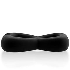 Boomerang Double-Ring Cockring & Nut-Tugger Black