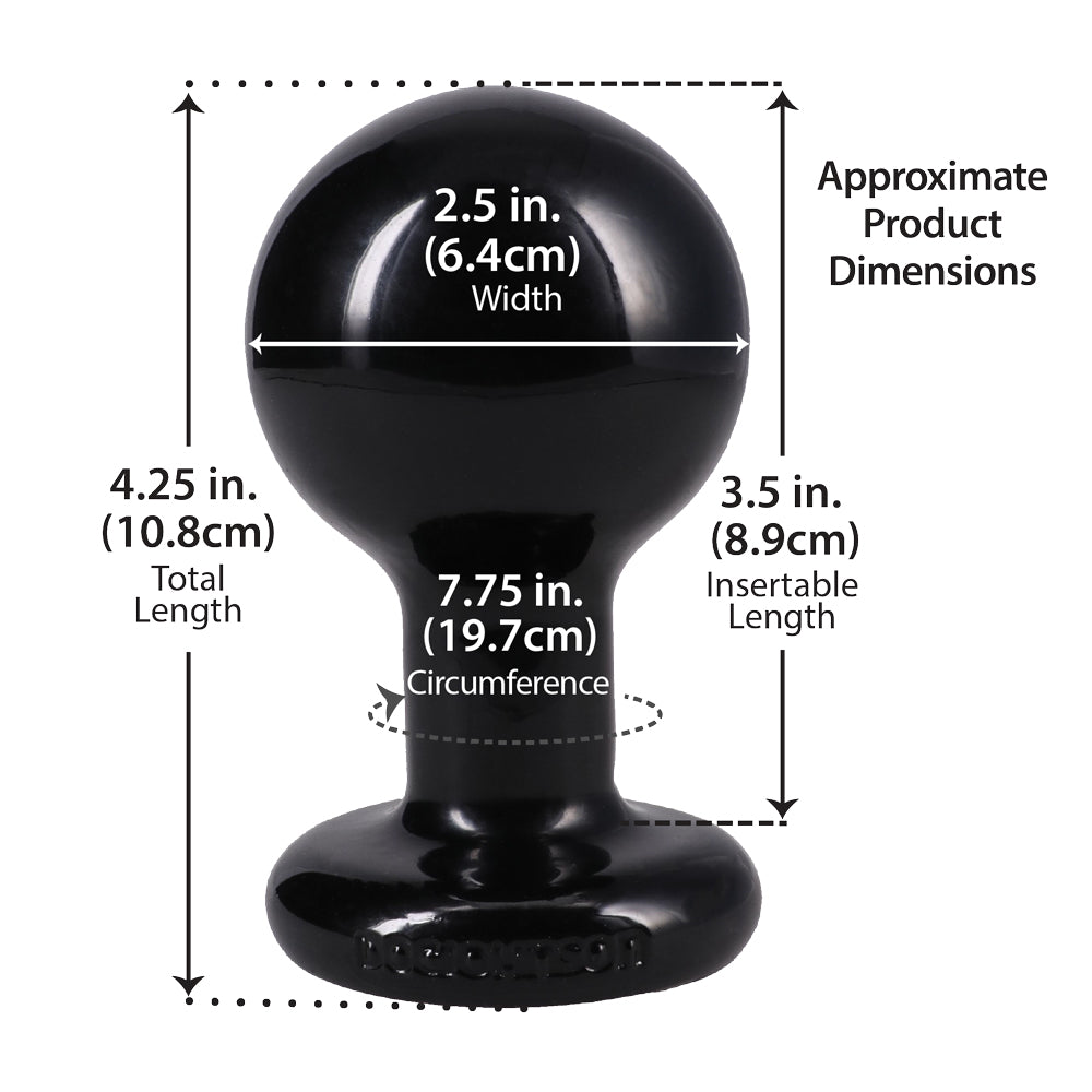 Round Butt Plug Medium - Black