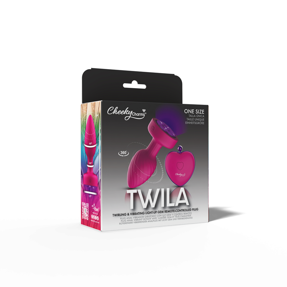 Twila Twirling Purple Gem Light Up Vibrating Plug With Pnk Heart Remote