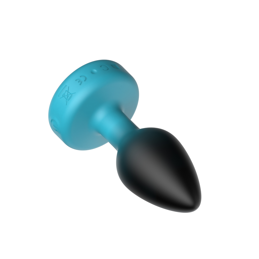 Eluxe Vibrating Clr Gem Bluombre Plug Sm With Remote