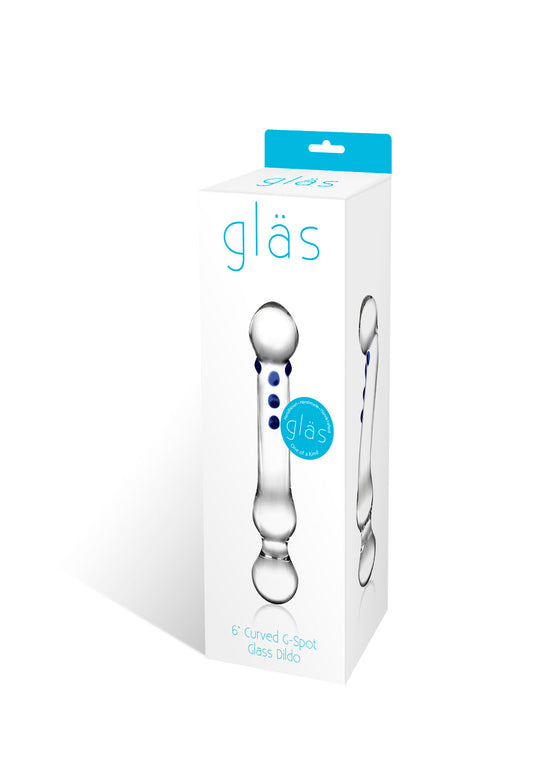 GLAS 6 CURVED G-SPOT GLASS DILDO "