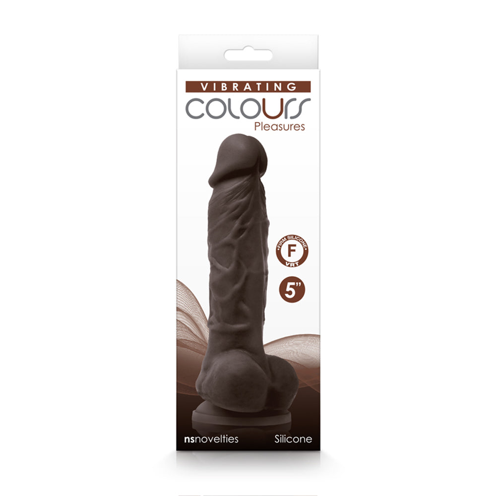 COLOURS PLEASURES VIBRATING 5 DILDO DARK BROWN "