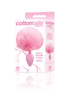 The 9's Cottontails Silicone Bunny Tail Butt Plug Pink – Beginner Silicone Anal Plug with Fluffy Tail