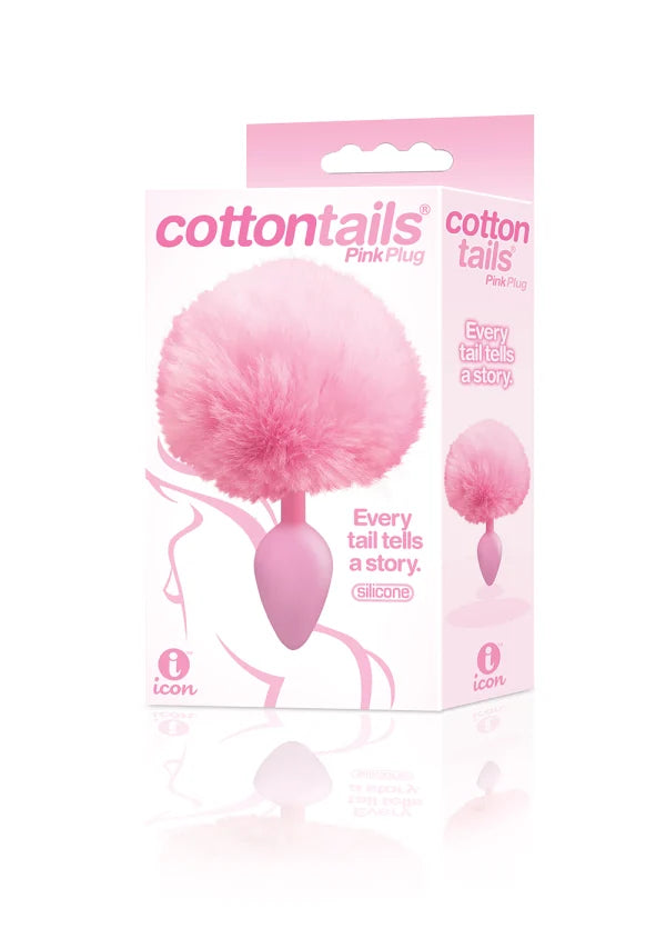 The 9's Cottontails Silicone Bunny Tail Butt Plug Pink – Beginner Silicone Anal Plug with Fluffy Tail