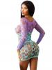 ALLURE OMBRE DRESS PURPLE/TEAL