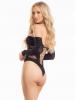 LACY SLEEVE BODYSUIT BLACK