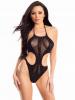 SHEER BODYSUIT BLACK RHINESTONE