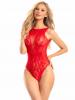 RED LACE BODYSUIT RED RHINESTONE