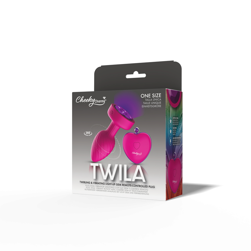 Twila Twirling Purple Gem Light Up Vibrating Plug With Pnk Heart Remote