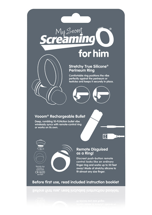 My Secret  Bullet and Ring for Him - Grey