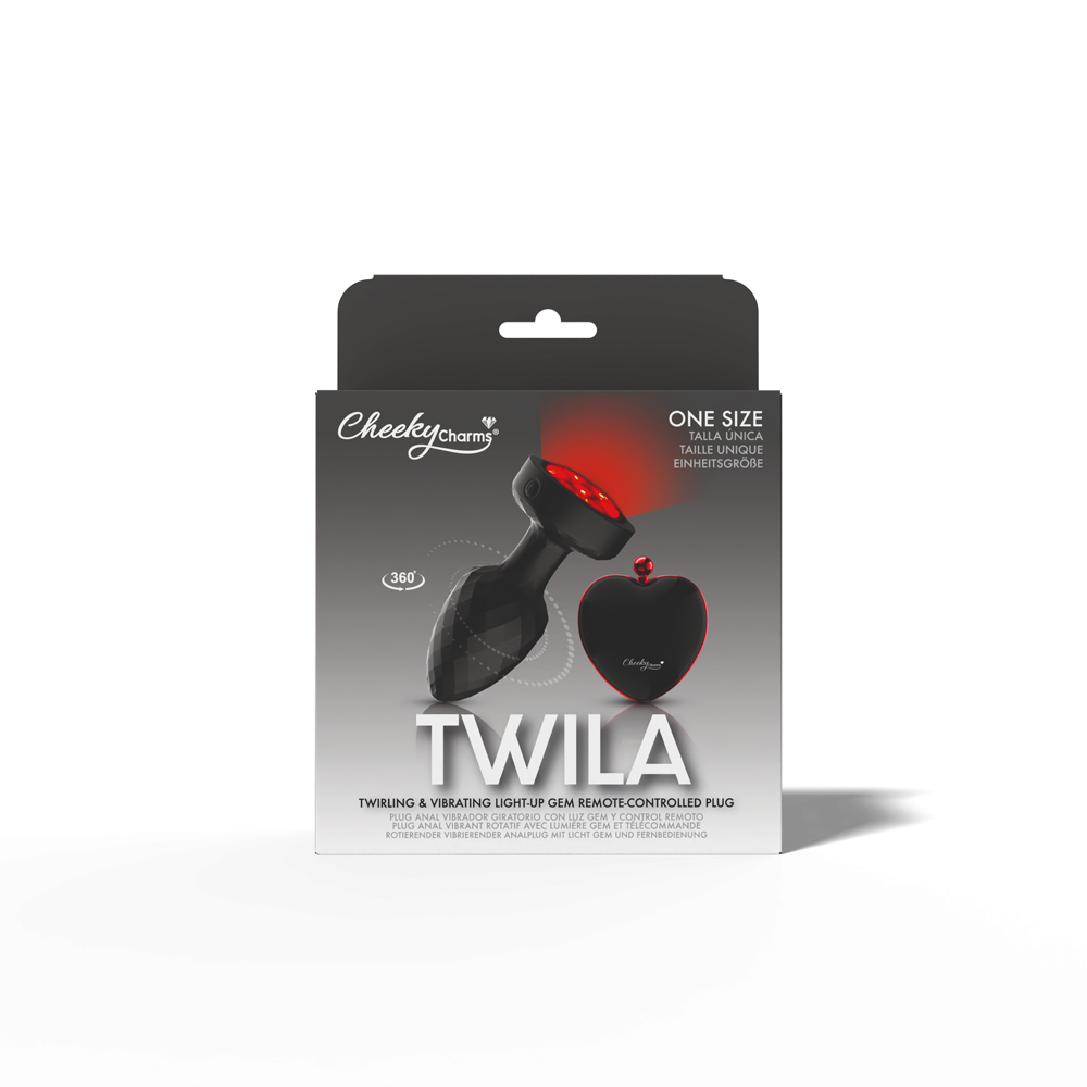 Twila Twirling Smoke Gem Light Up Vibrating Plug With Blk Heart Remote