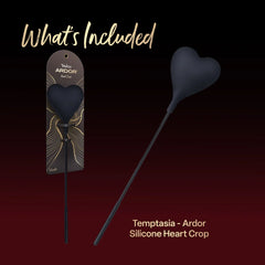 Temptasia Ardor Heart Crop Black – Silicone Heart Bondage Crop