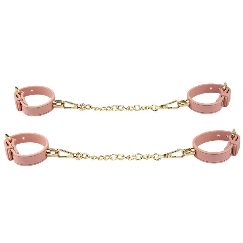 Temptasia Ardor Wrist & Ankle Restraints Pink – Silicone Bondage Cuffs Set
