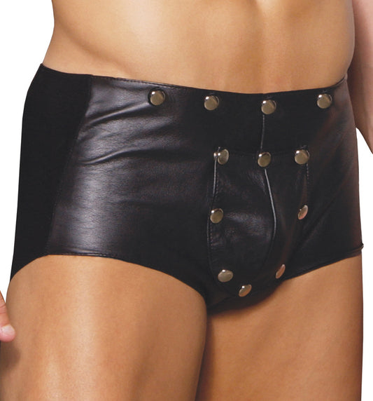 Elegant Moments Mens Leather Shorts