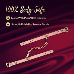 Temptasia Ardor Wrist & Ankle Restraints Pink – Silicone Bondage Cuffs Set
