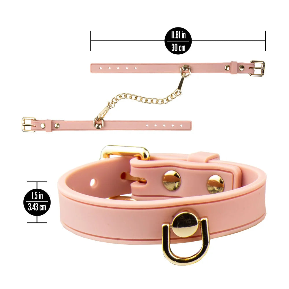 Temptasia Ardor Wrist & Ankle Restraints Pink – Silicone Bondage Cuffs Set