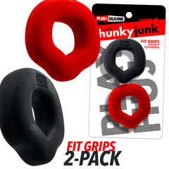 Fit Grips 2-Pack Ergo-Fit Cockrings Black Red