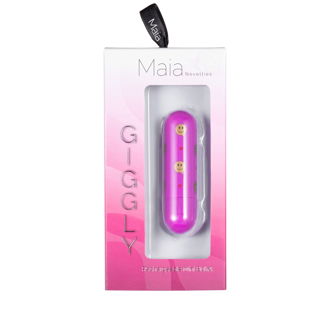 GIGGLY SUPER CHARGED MINI BULLET W/ SMILEY FACE PATTERN