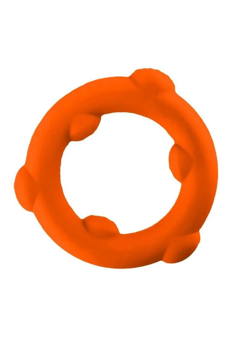 Oxballs Spinner Orange Silicone Cock Ring – Premium Liquid Silicone Stretch Ring